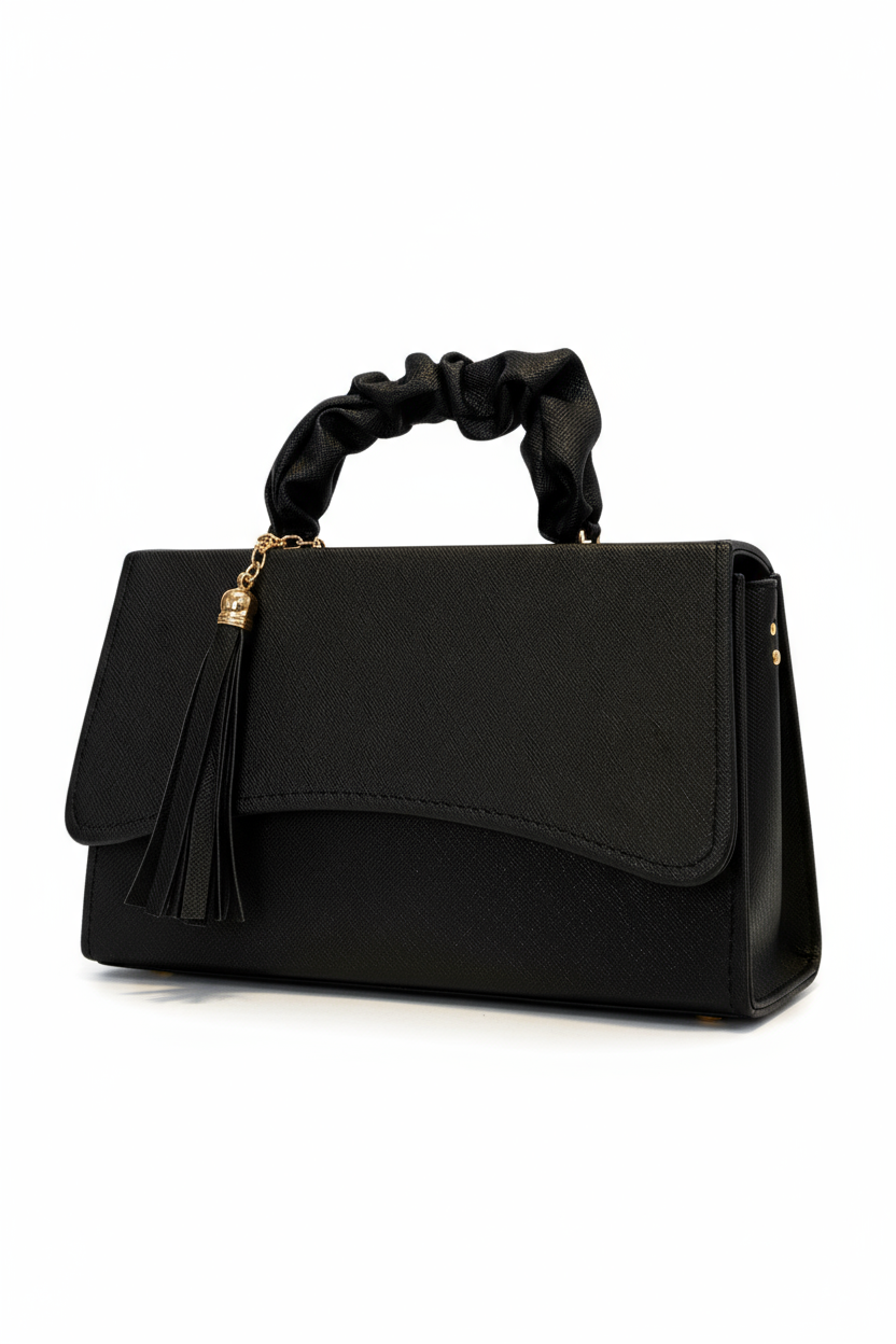 ADULARIA – Bolsa mini con asa fruncida y borla decorativa