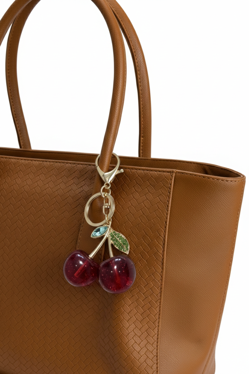 VALENTINA – Charm de cereza decorativo para bolso estilo coquette