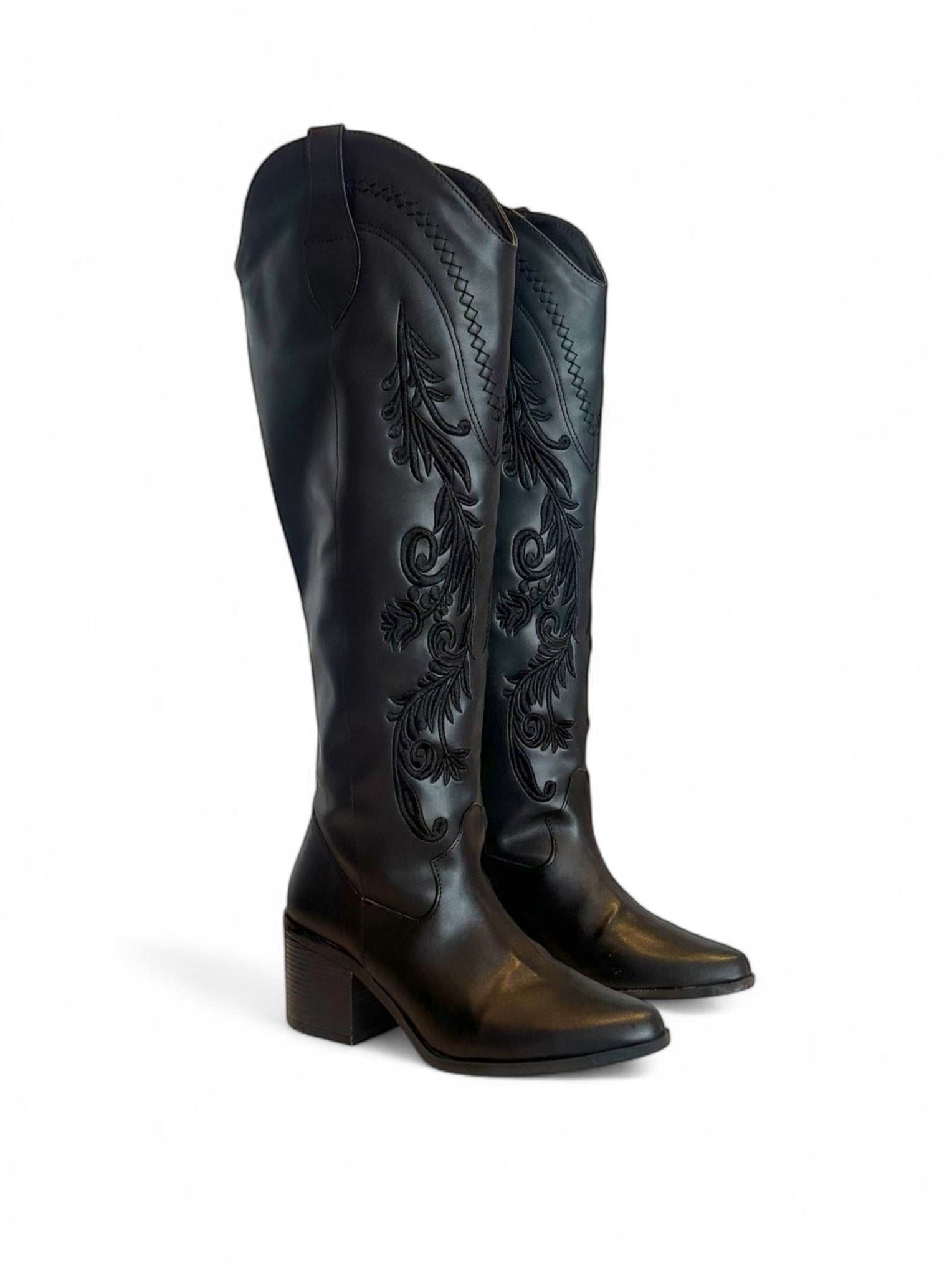 DALALI Botas vaqueras bordadas altas