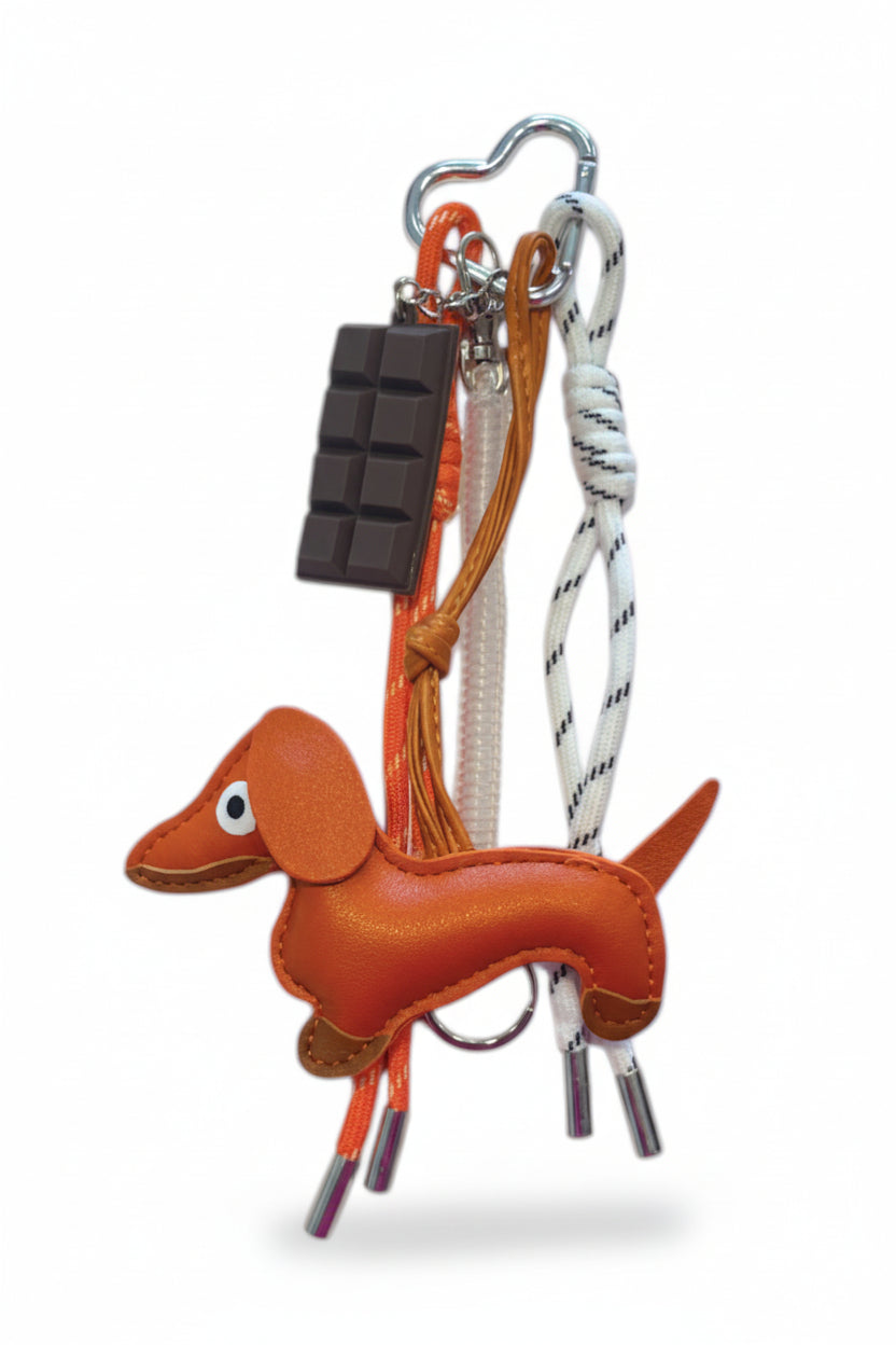 Charm llavero decorativo para bolso con colgante de perrito - SALCHICHA