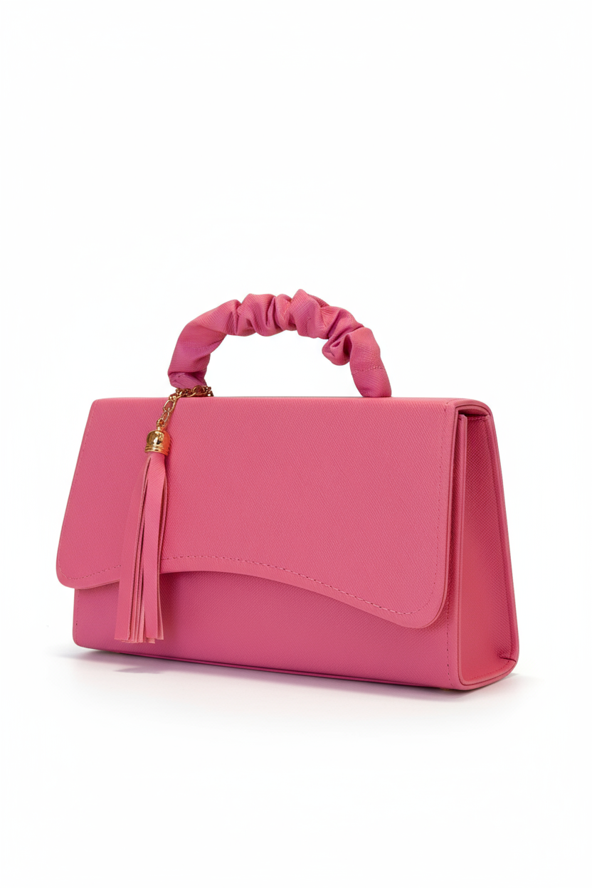 ADULARIA – Bolsa mini con asa fruncida y borla decorativa