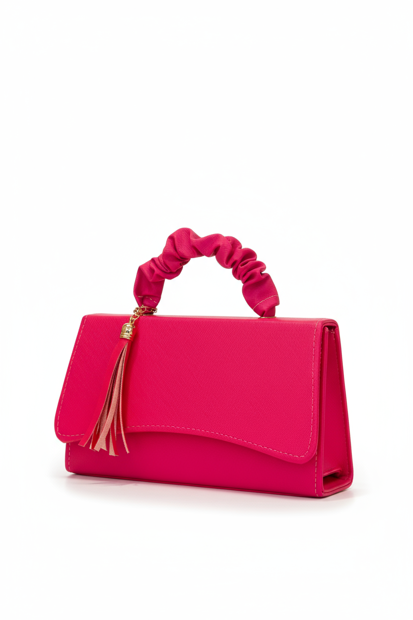 ADULARIA – Bolsa mini con asa fruncida y borla decorativa