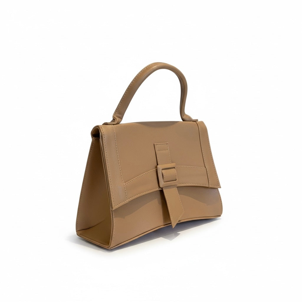 SELENE — Bolso de Mano Estructurado con Hebilla Frontal