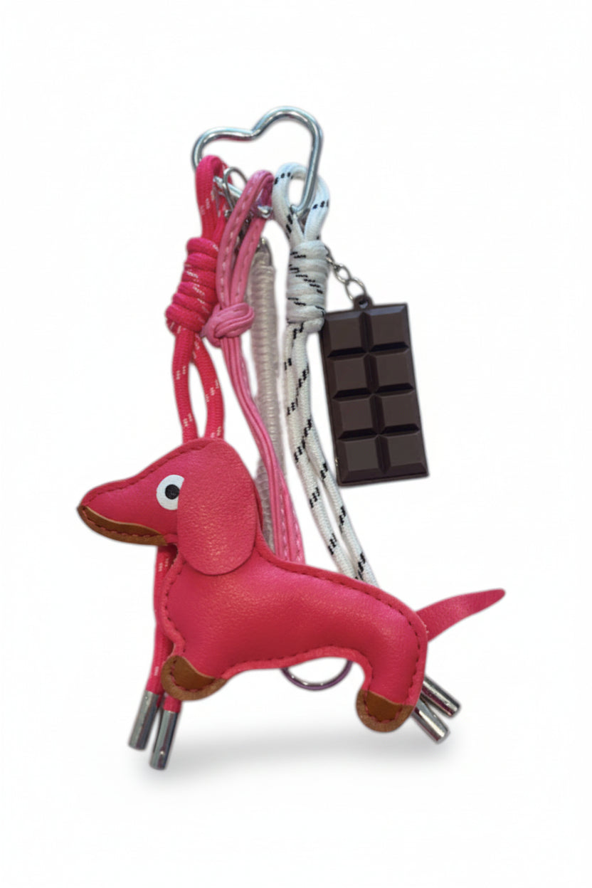 Charm llavero decorativo para bolso con colgante de perrito - SALCHICHA
