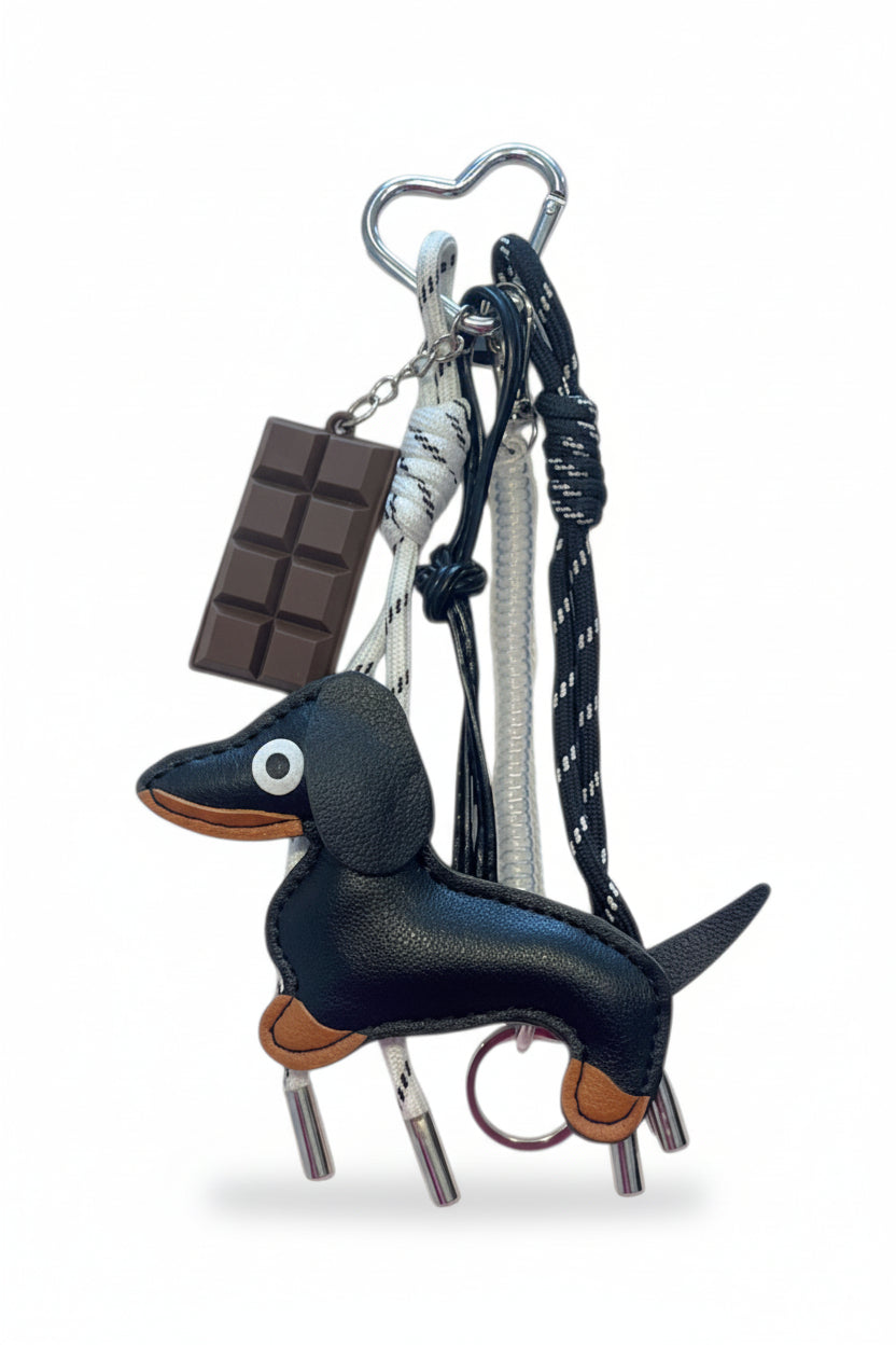 Charm llavero decorativo para bolso con colgante de perrito - SALCHICHA