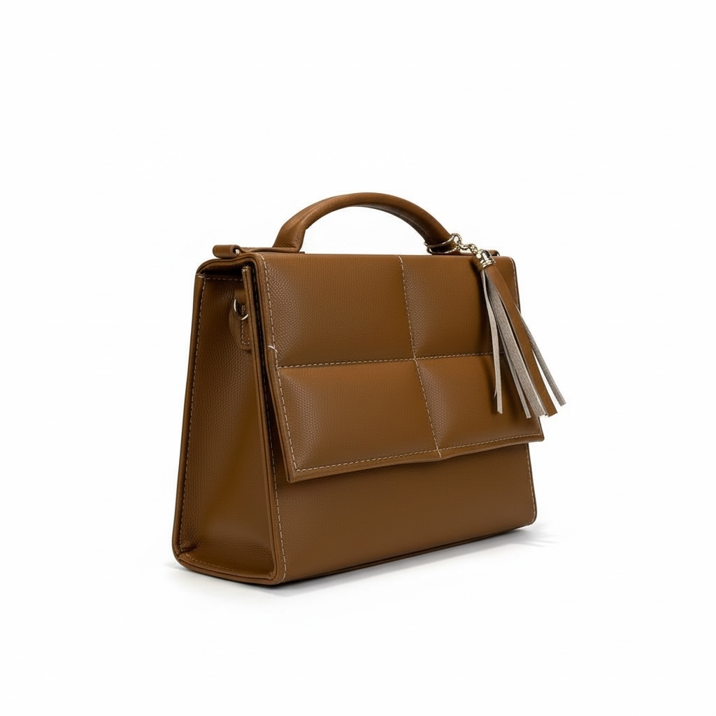 MILÁN – Bolso mini  de diseño acolchado estilo elegante con borla decorativa.