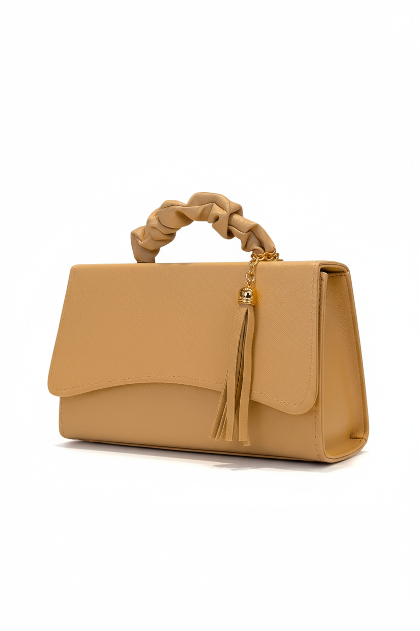 ADULARIA – Bolsa mini con asa fruncida y borla decorativa