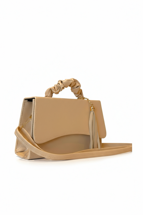 ADULARIA – Bolsa mini con asa fruncida y borla decorativa