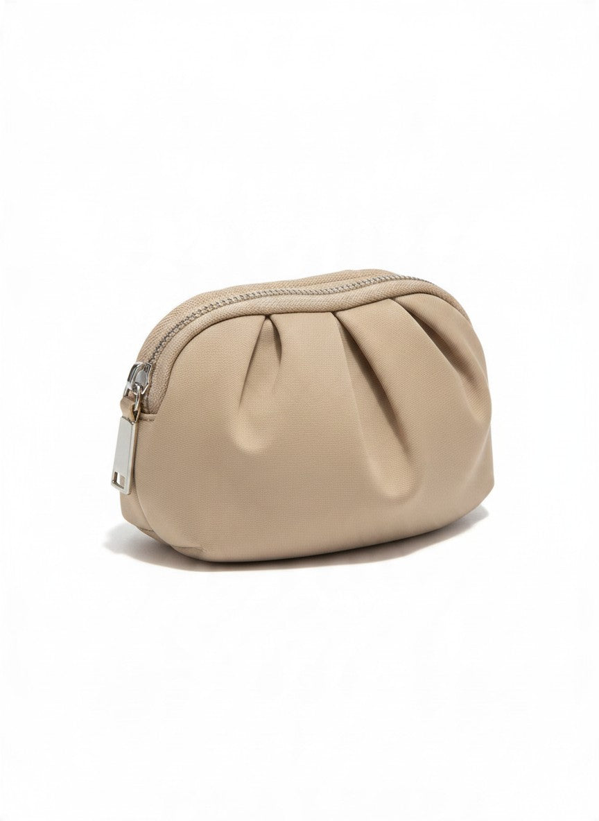 Cartera mini tipo monedero diseño fruncido con cremallera – CERDEÑA