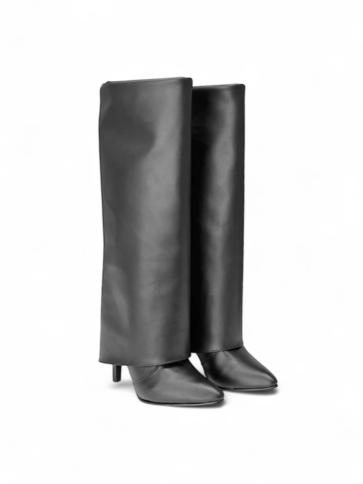 SELENE – Bota negra de caña alta con forro y tacón de aguja