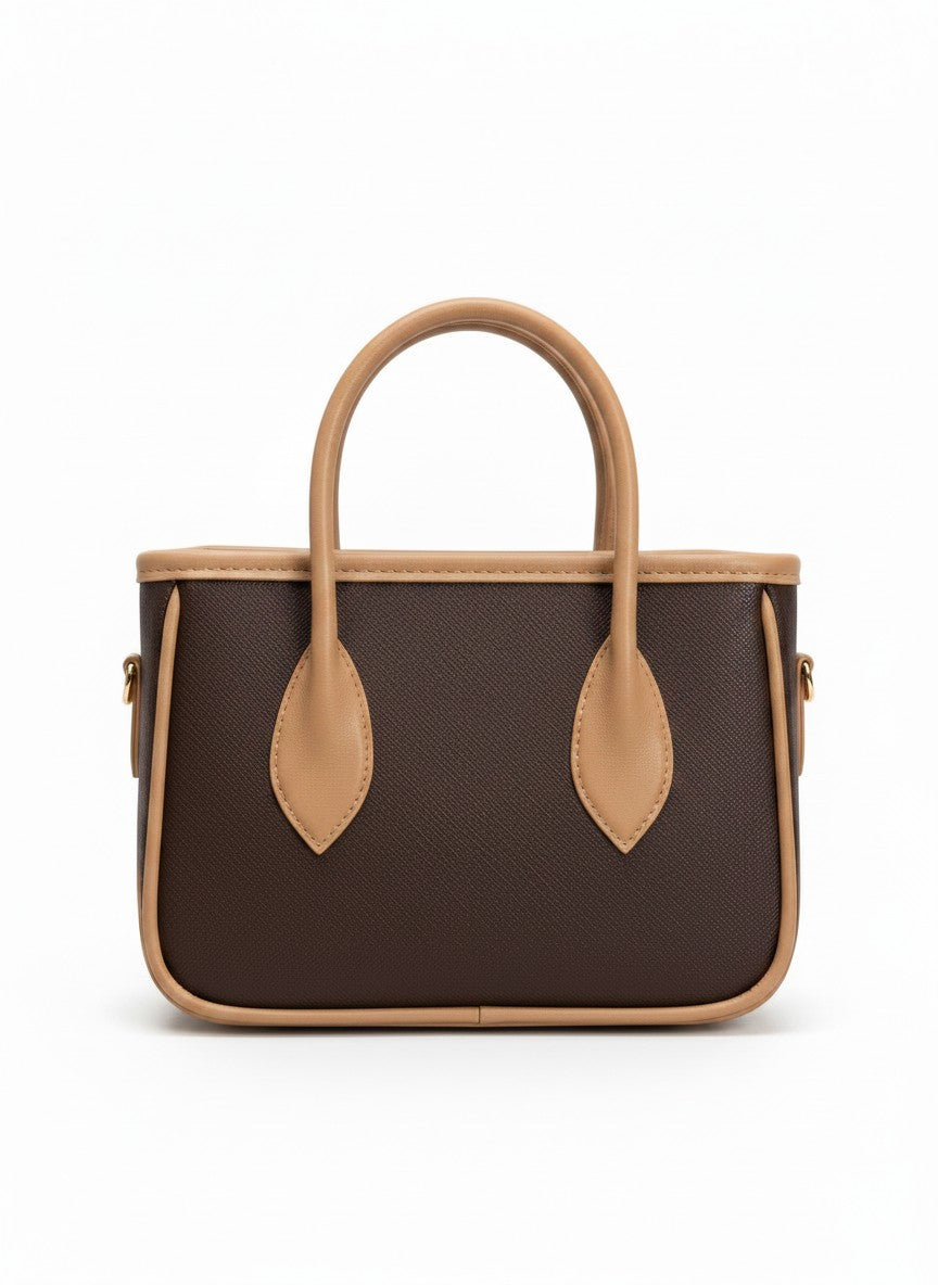Bolso mini bicolor con asas de contraste – GENOVA