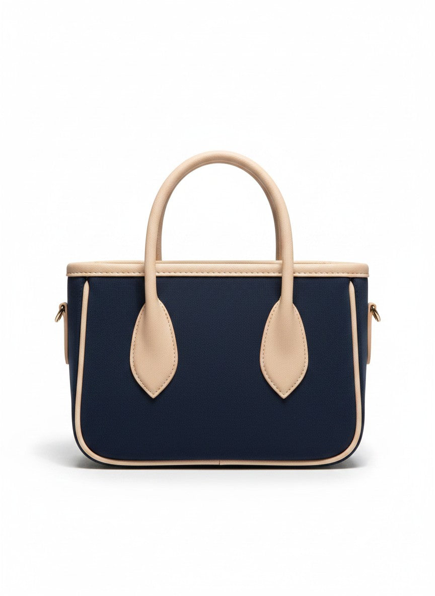 Bolso mini bicolor con asas de contraste – GENOVA