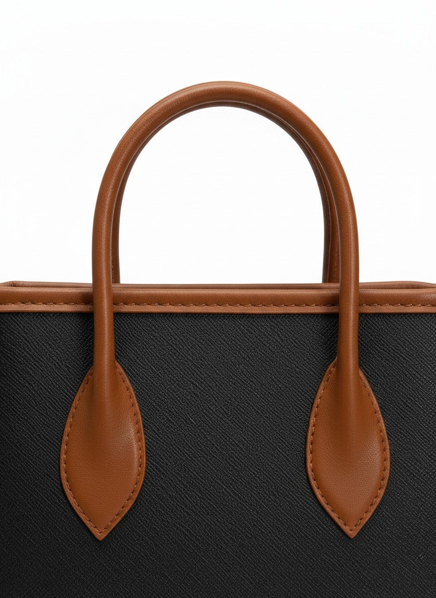 Bolso mini bicolor con asas de contraste – GENOVA