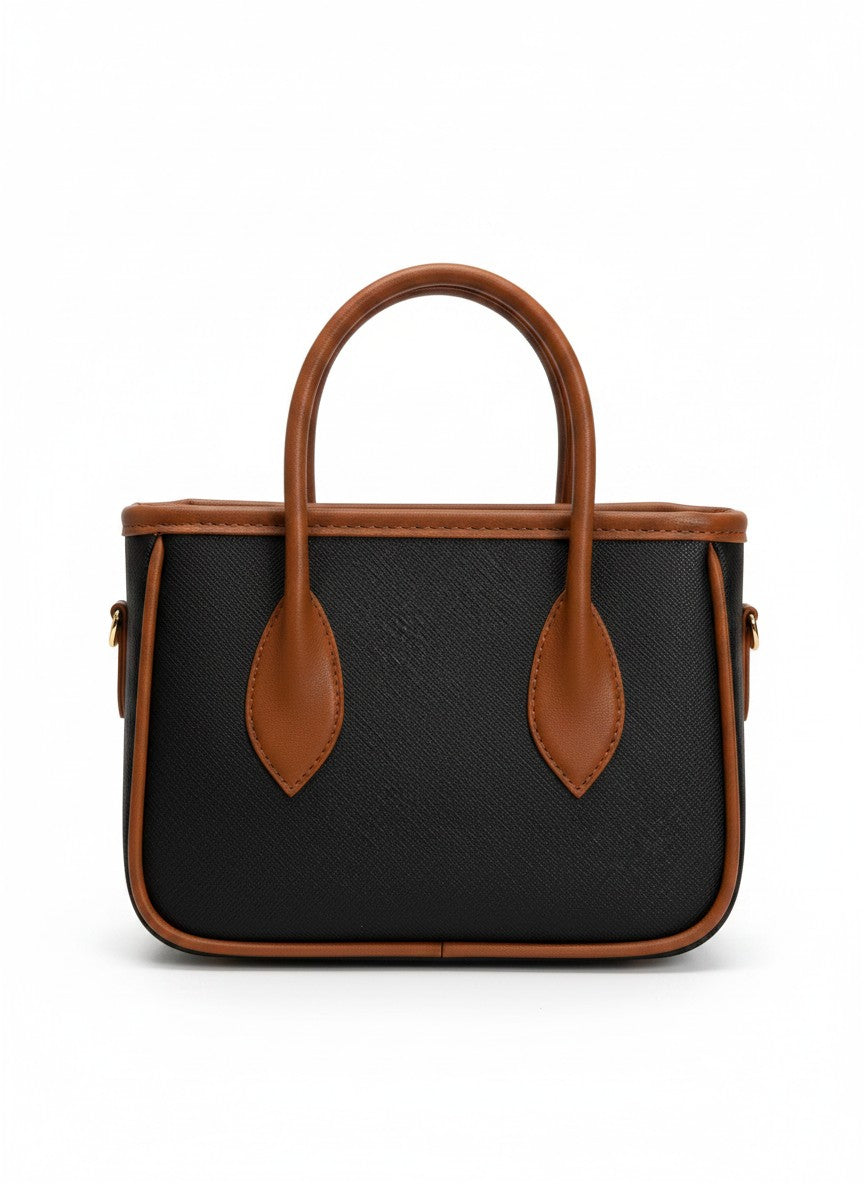 Bolso mini bicolor con asas de contraste – GENOVA