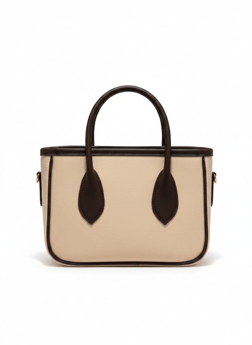 Bolso mini bicolor con asas de contraste – GENOVA