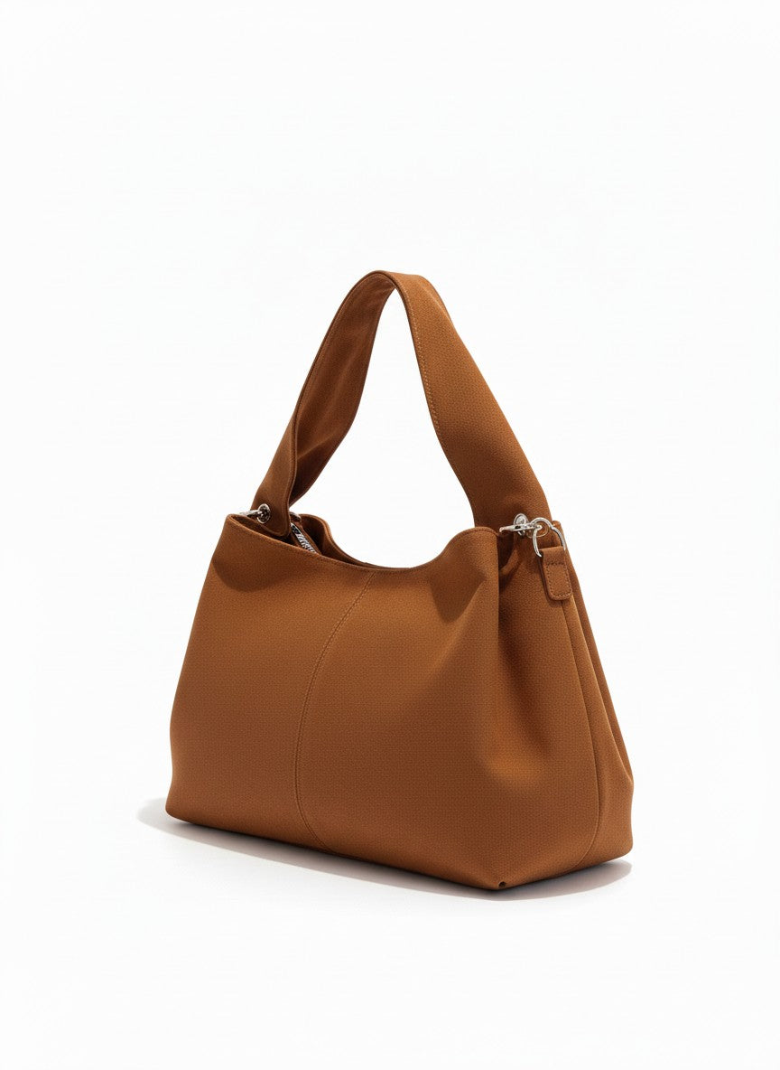 Bolso de mano acabado gamuza otoñal con correa desmontable – LUCCA