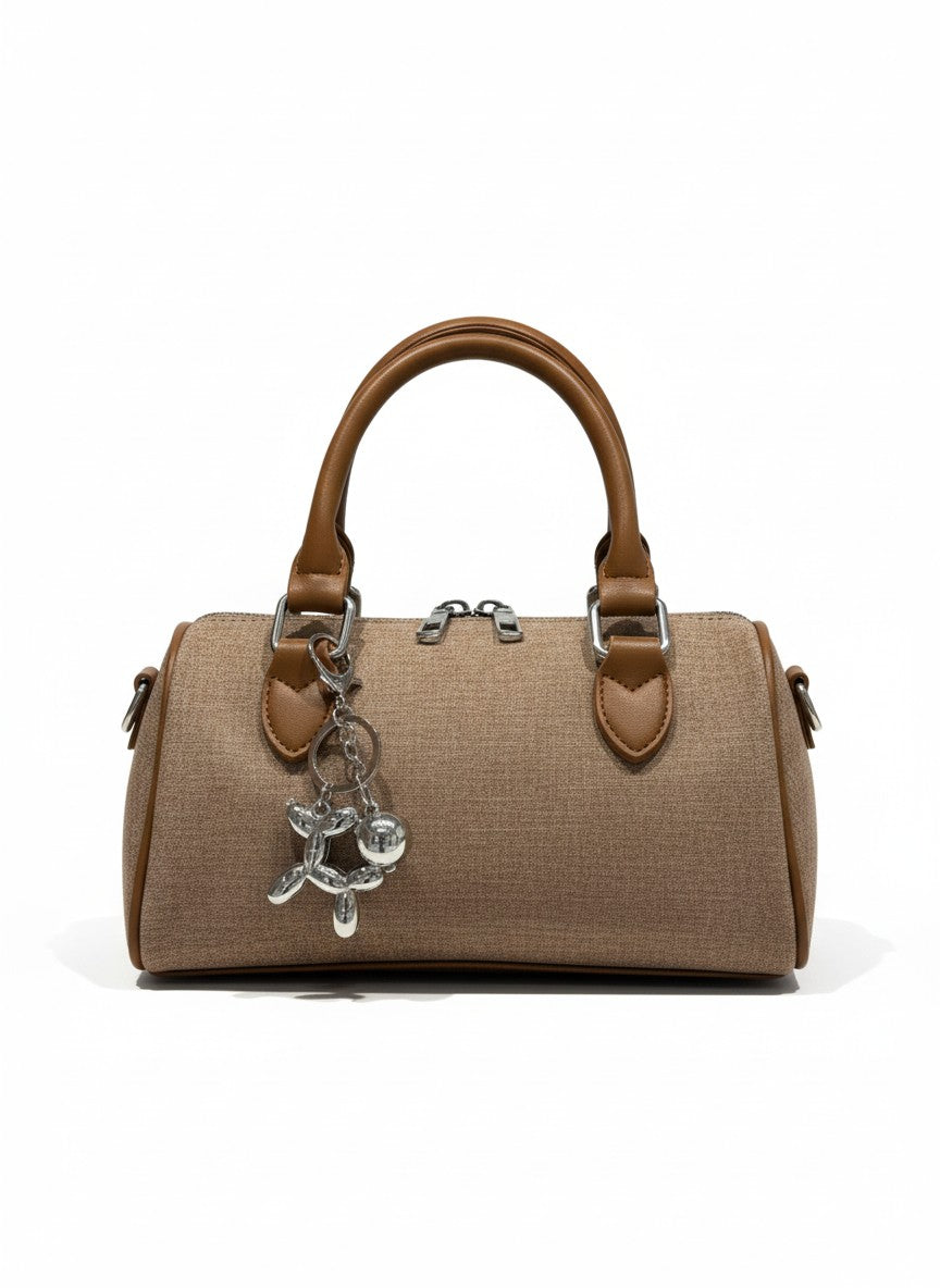 Bolso barril casual con correa desmontable y charm – MALTA