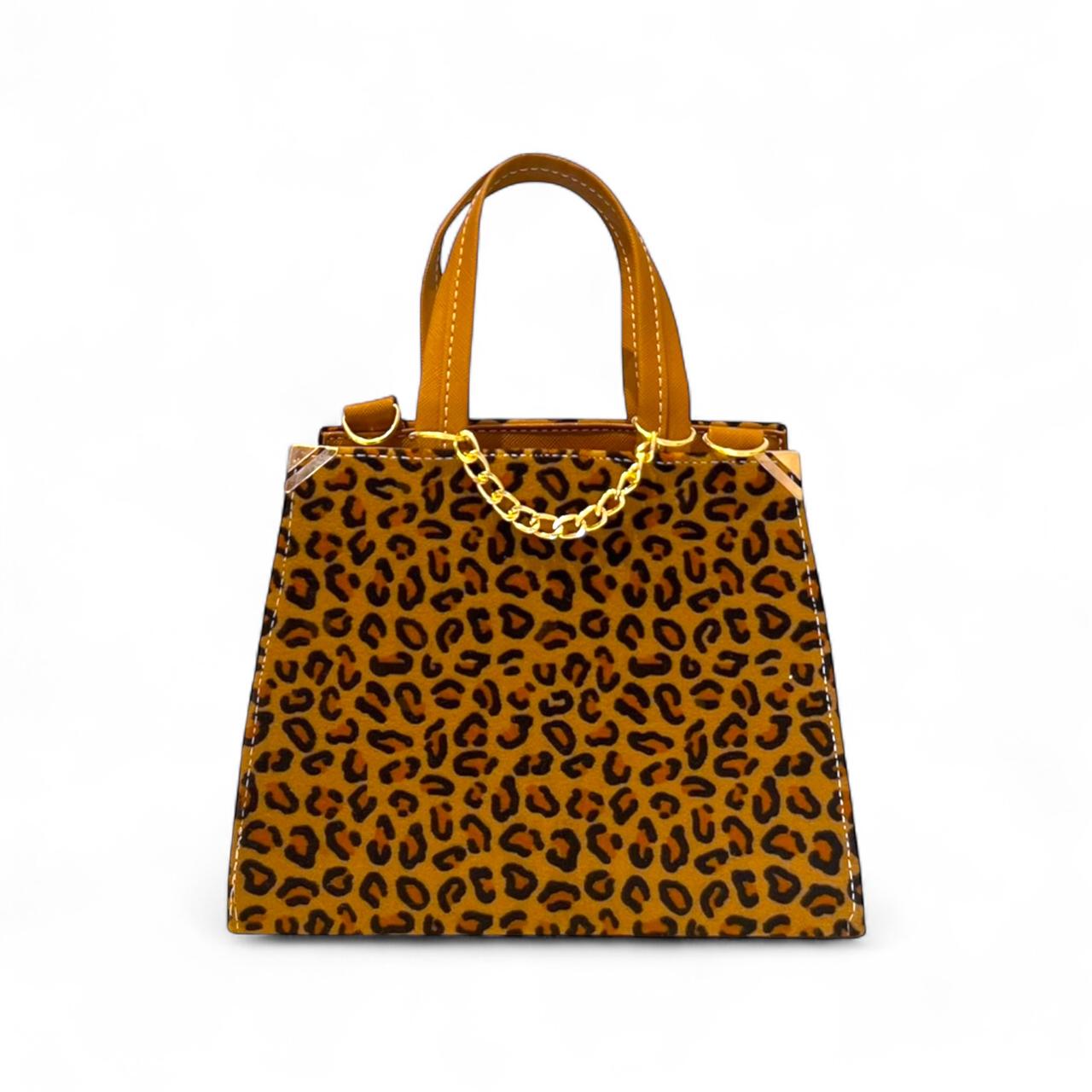 VERA - Bolso mini de doble asa con estampado animal print