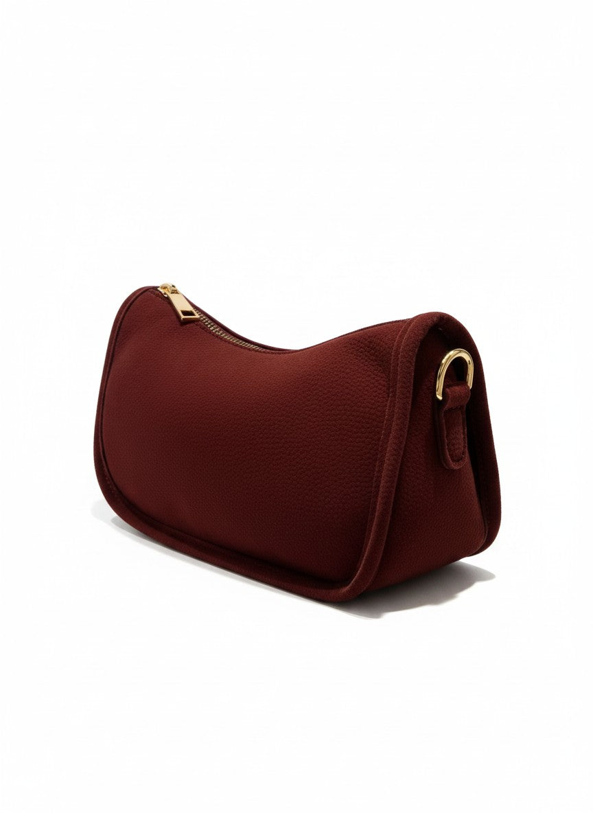 Bolso clásico baguette de diseño liso + corra larga desmontable – SIENA