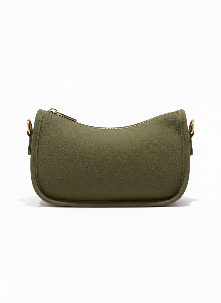 Bolso clásico baguette de diseño liso + corra larga desmontable – SIENA
