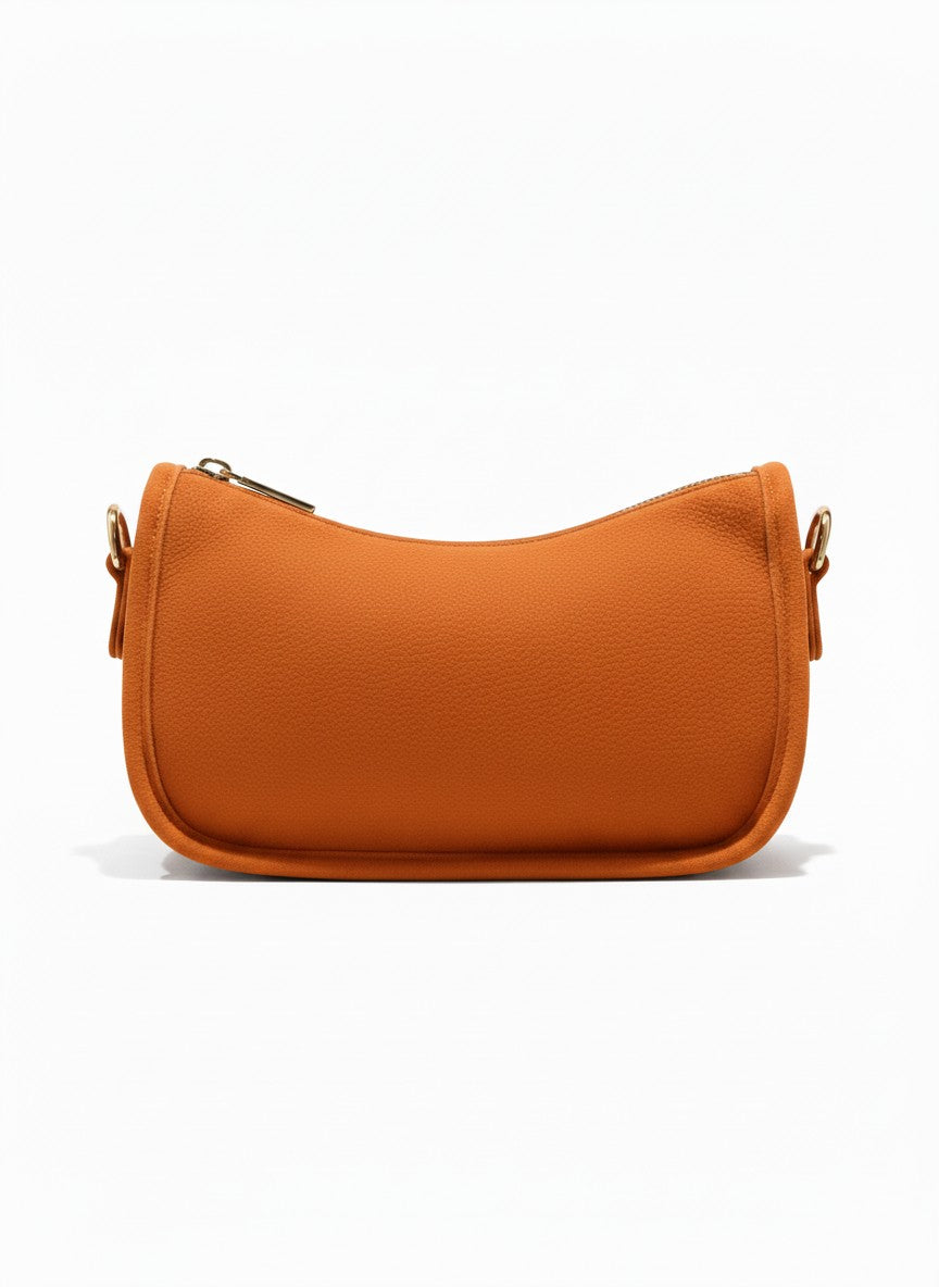 Bolso clásico baguette de diseño liso + corra larga desmontable – SIENA