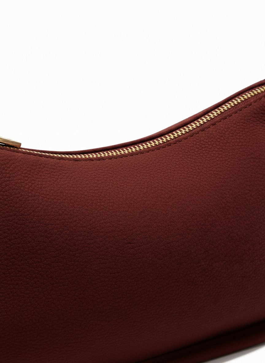 Bolso clásico baguette de diseño liso + corra larga desmontable – SIENA