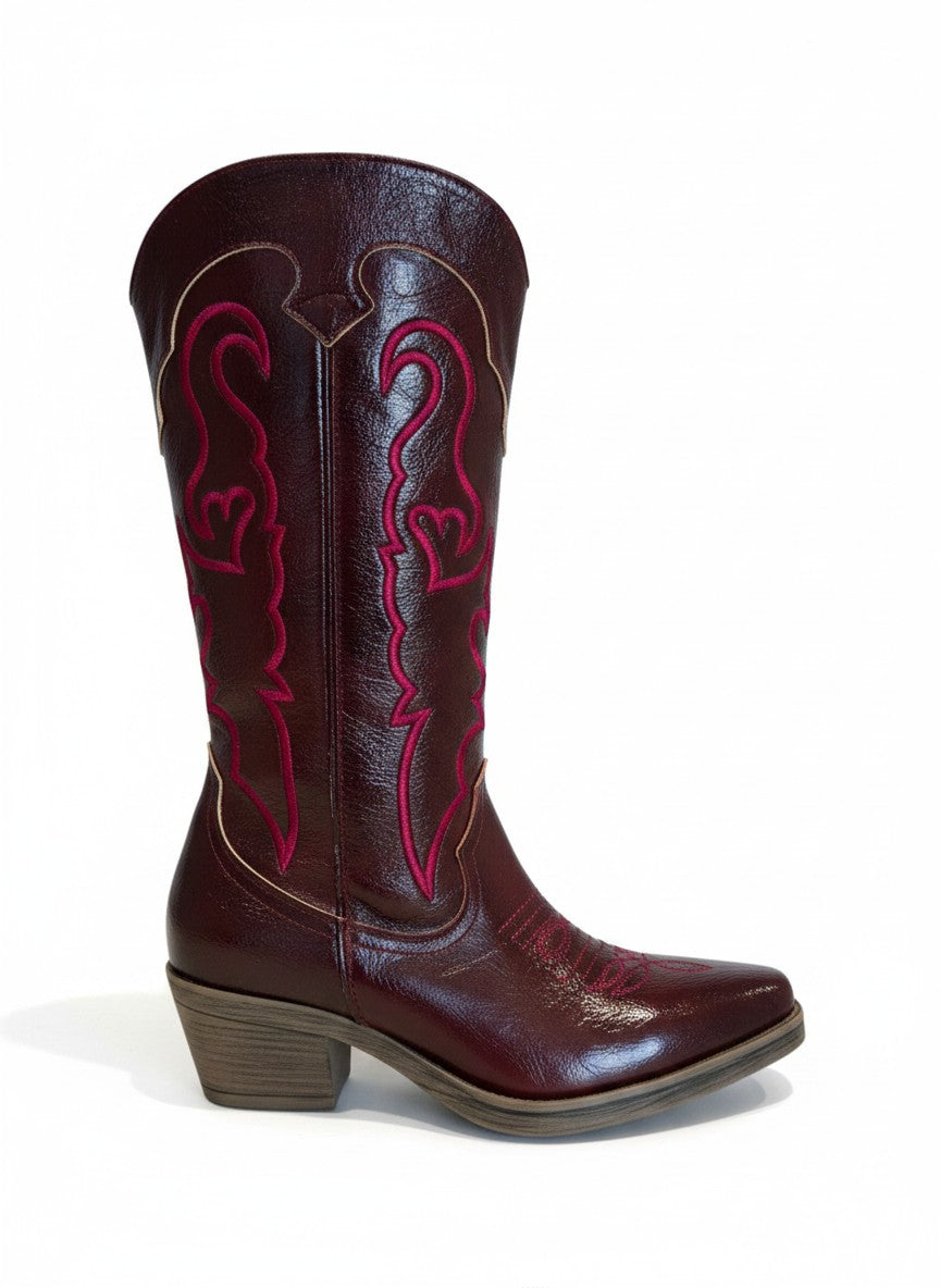 Bota vaquera western corta bordado en hilo  – MONTANA