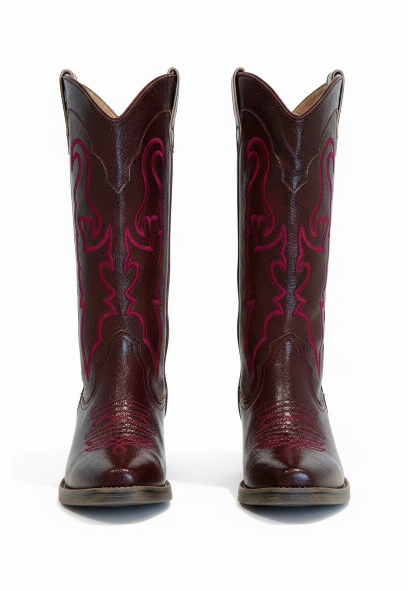 Bota vaquera western corta bordado en hilo  – MONTANA