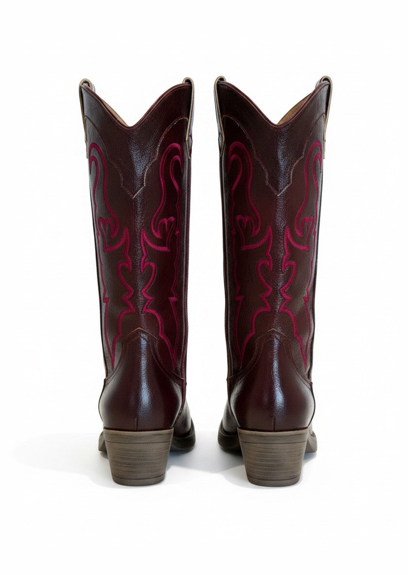 Bota vaquera western corta bordado en hilo  – MONTANA