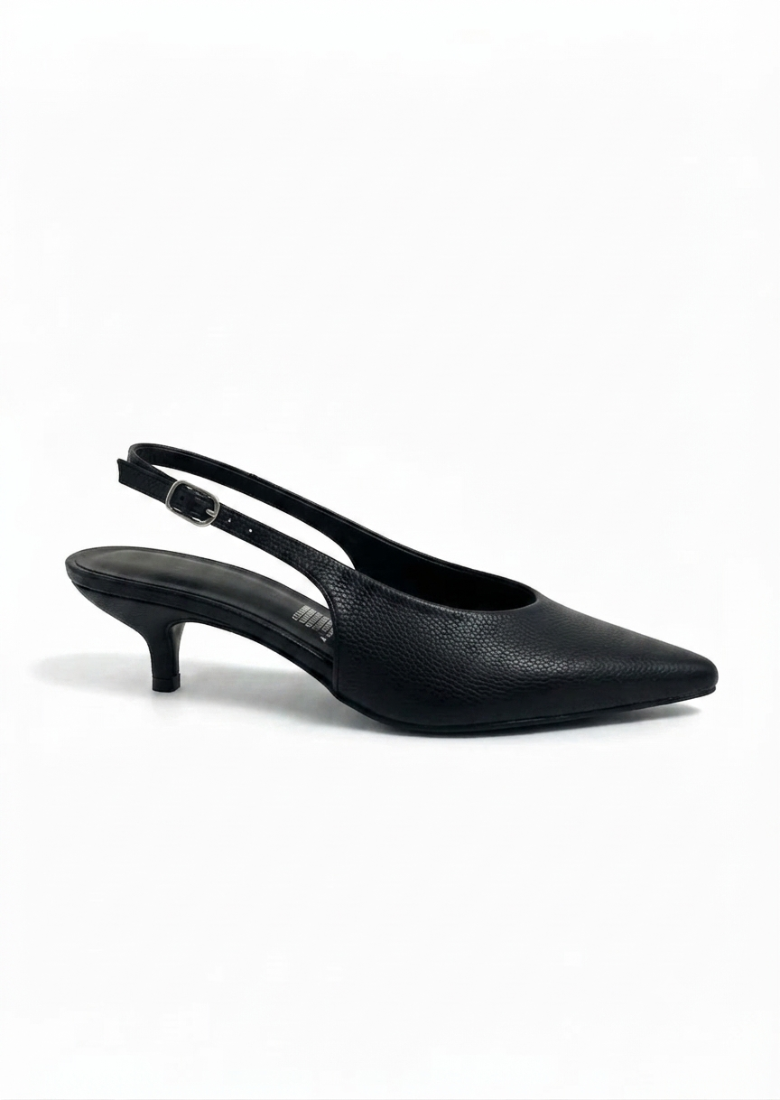 Zapatilla tacón kitten heel slingback punta fina acabado mate – BLUSH