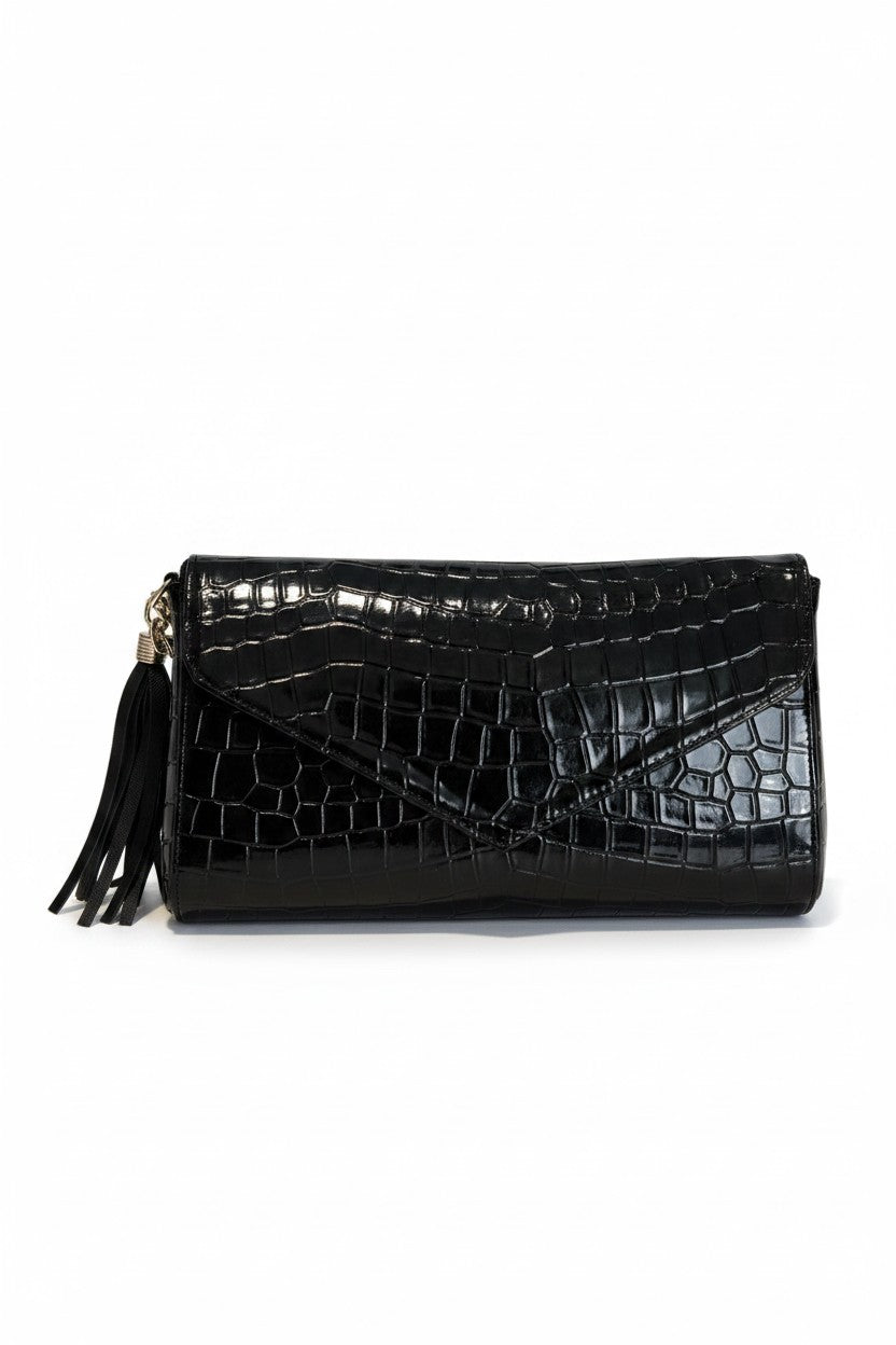Bolso clutch tipo sobre con textura croc – DIVA