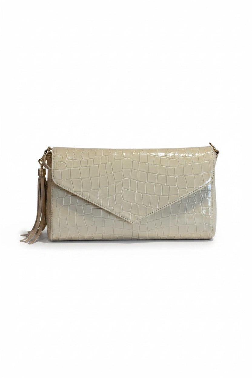 Bolso clutch tipo sobre con textura croc – DIVA