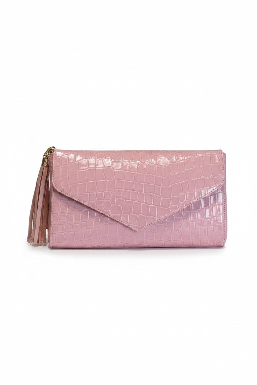 Bolso clutch tipo sobre con textura croc – DIVA