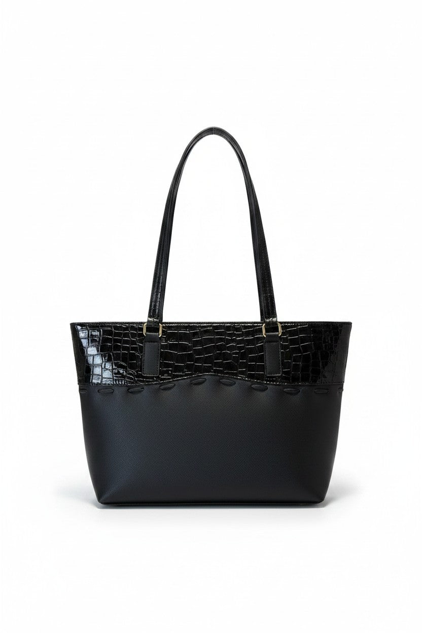 Bolsa tote panel croc con doble asa – KIARA