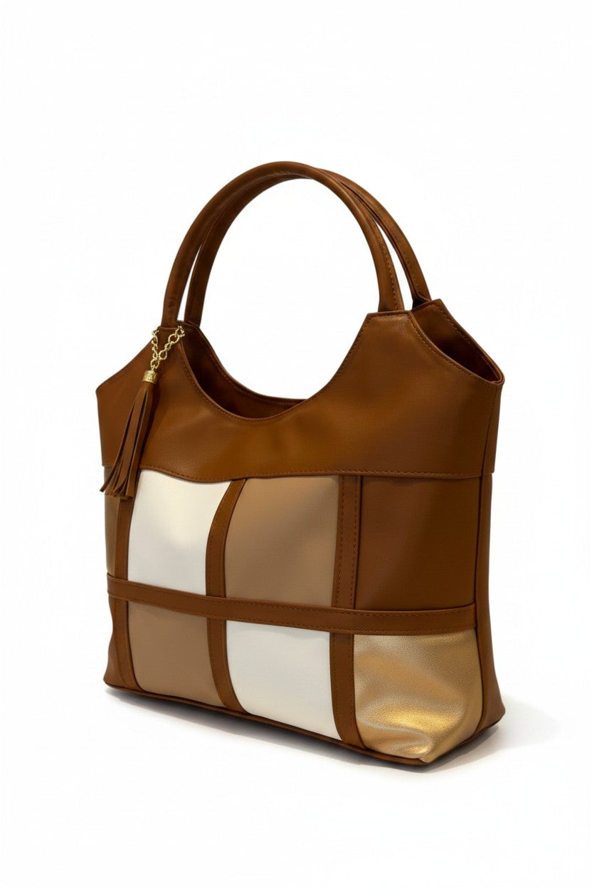 Bolso hobo tipo patchwork con textura croc – LYRA