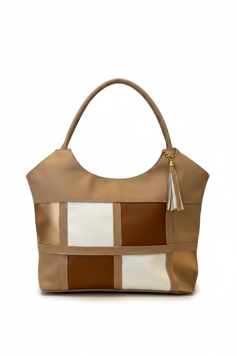 Bolso hobo tipo patchwork con textura croc – LYRA