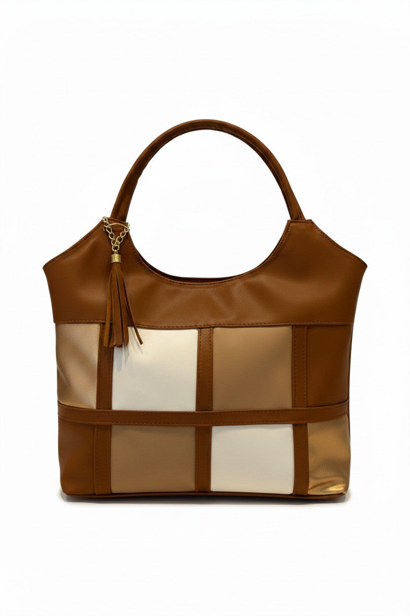 Bolso hobo tipo patchwork con textura croc – LYRA