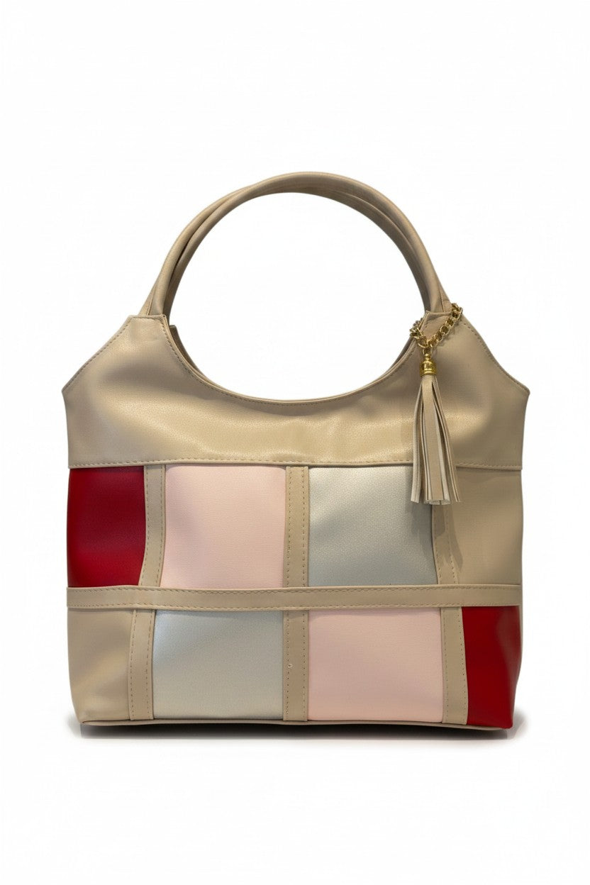 Bolso hobo tipo patchwork con textura croc – LYRA