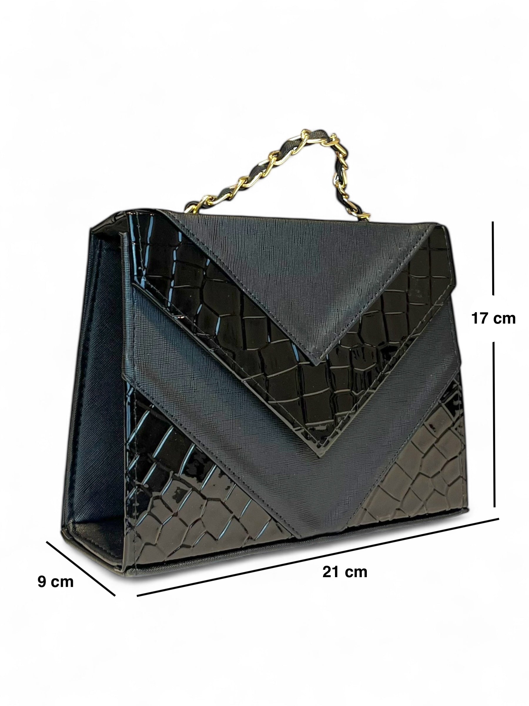 SAHARA - Bolso mini con estampado y  cadena dorada decorativa.