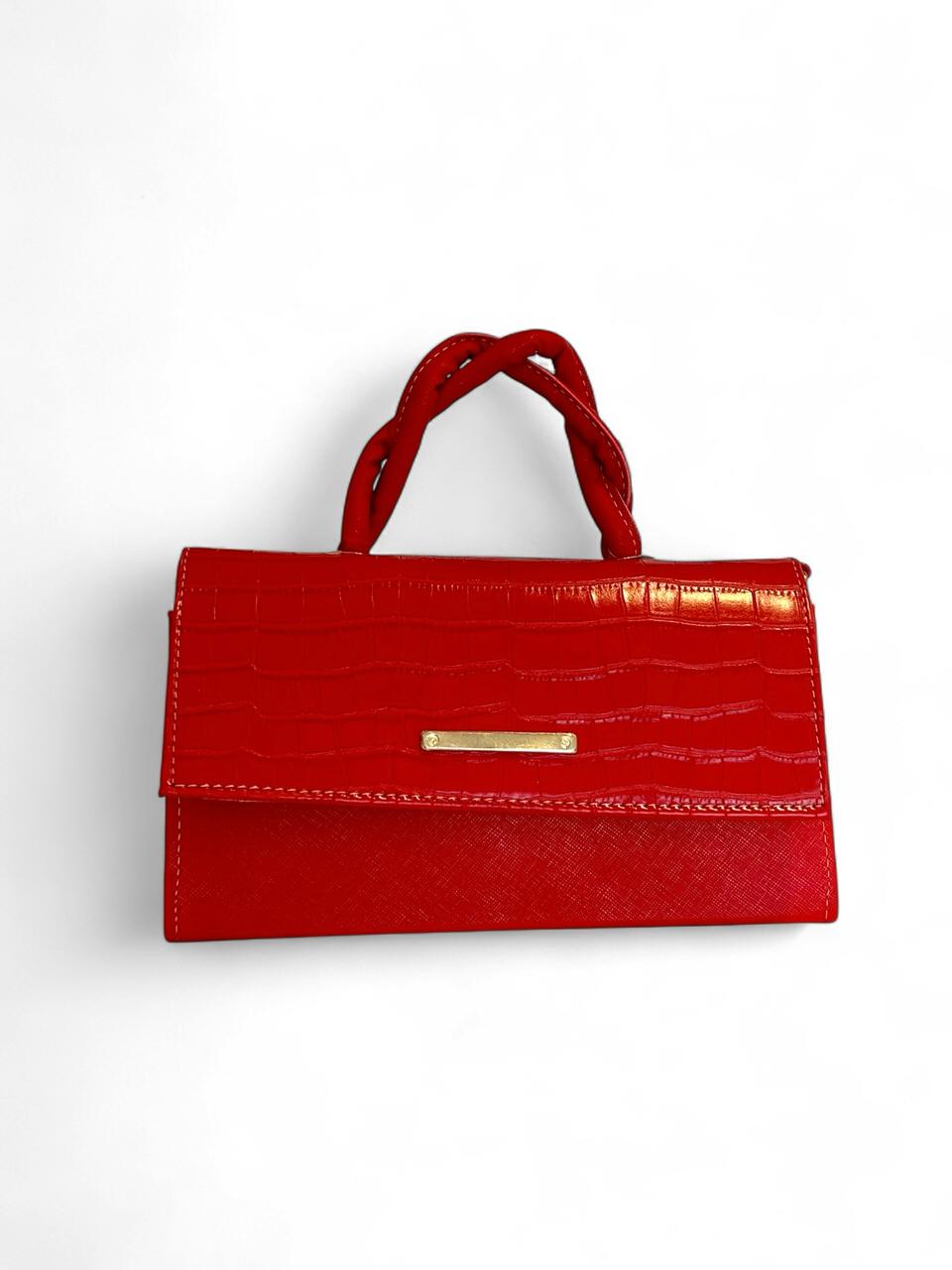 CAMI - Bolso Mediano  Textura Croco y Estampados con  Asa Trenzada