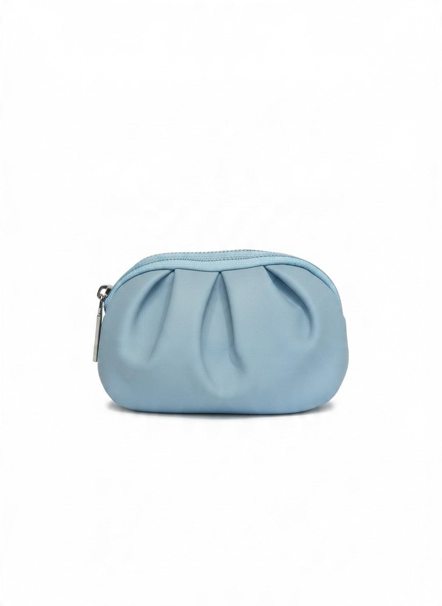 Cartera mini tipo monedero diseño fruncido con cremallera – CERDEÑA