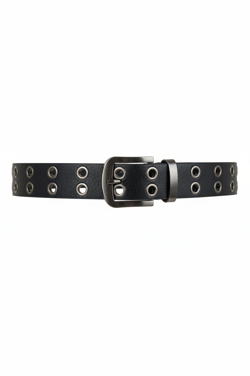 REBEL – Cinto negro estilo biker para mujer