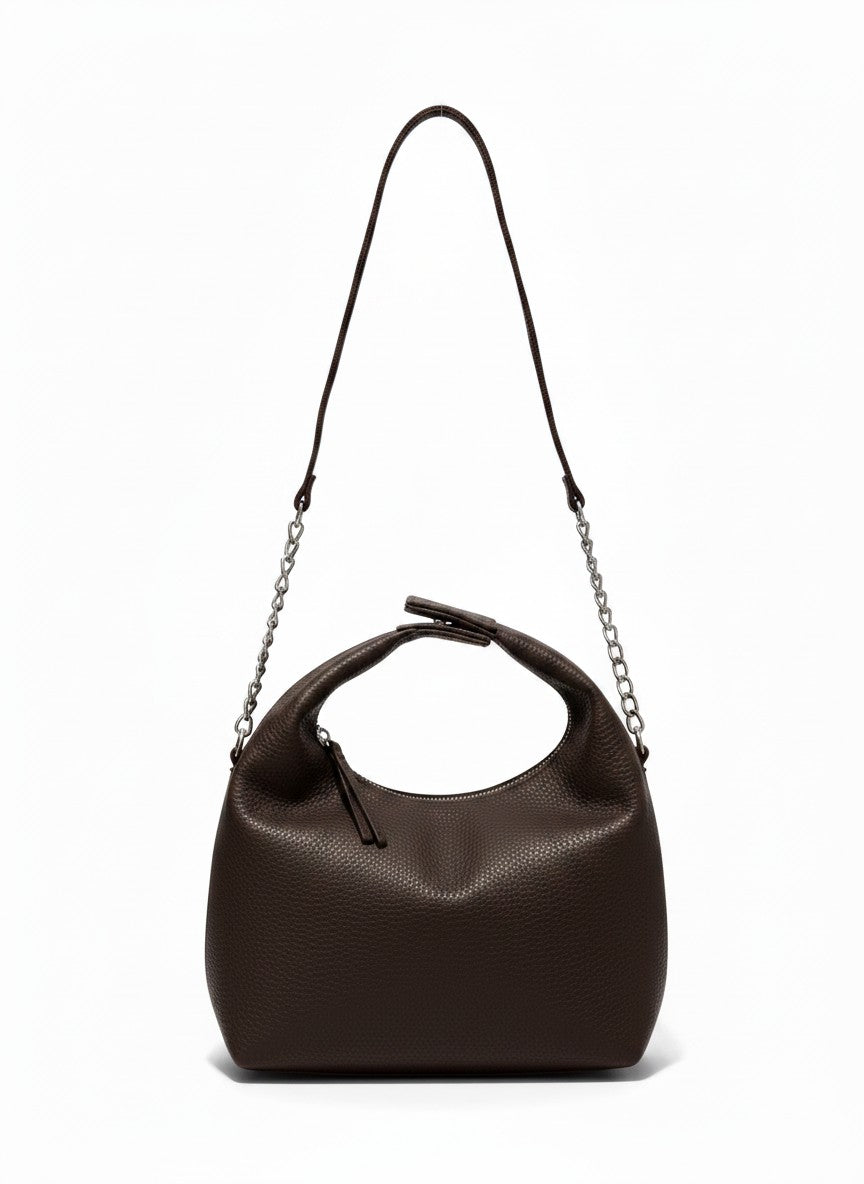 Bolsa de mano con correa de cadena – BUDAPEST color chocolate, DALALI MX