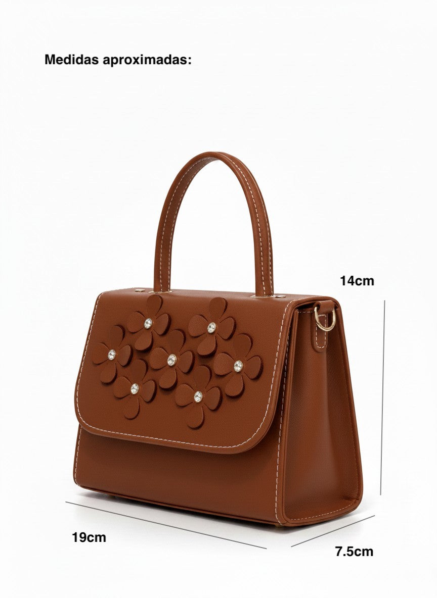 Bolso mini estructurado con flores y asa superior – CORDOBA
