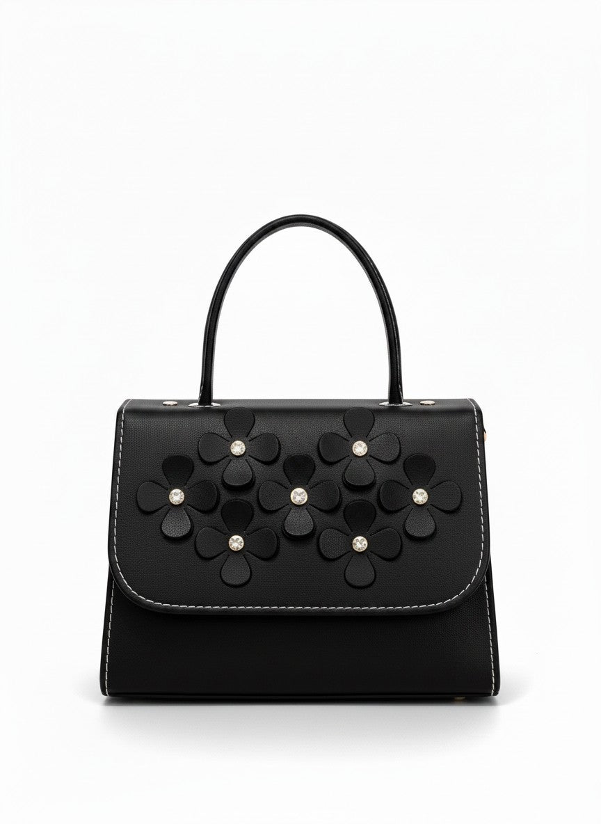 Bolso mini estructurado con flores y asa superior – CORDOBA