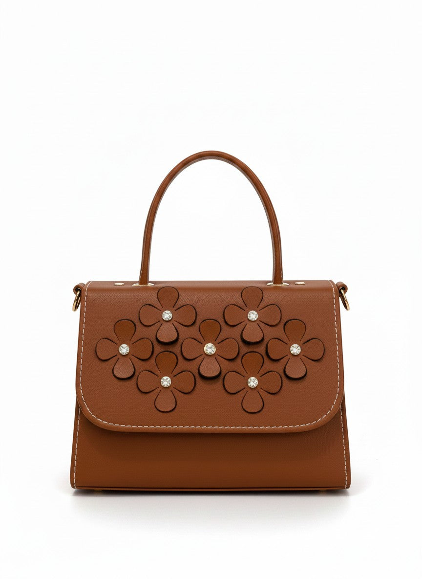 Bolso mini estructurado con flores y asa superior – CORDOBA