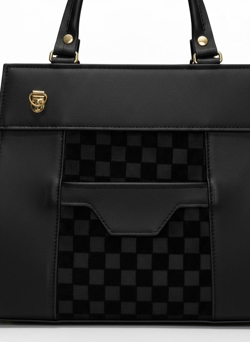 Bolso mini estructurado con panel croco y doble asa – TOLEDO