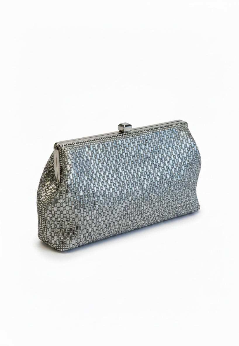 Clutch frame bag de pedreria mosaico con cierre clip - MONACO