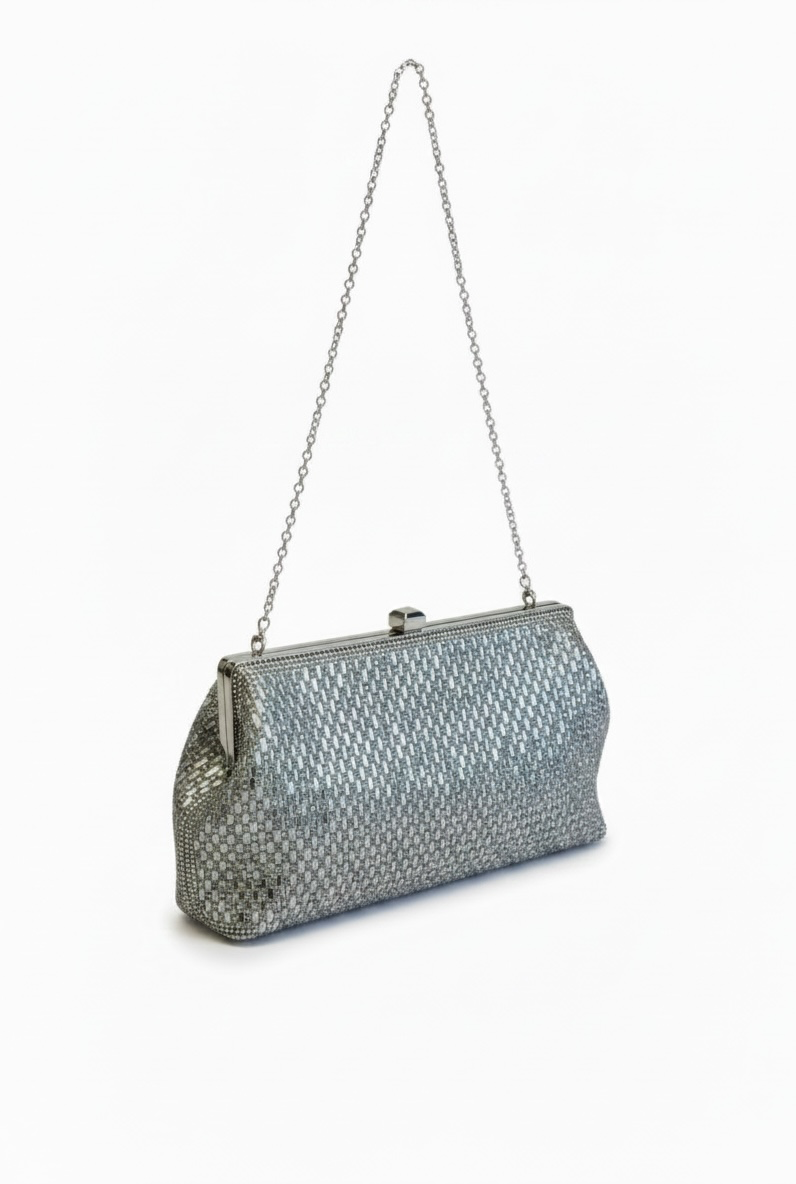 Clutch frame bag de pedreria mosaico con cierre clip - MONACO