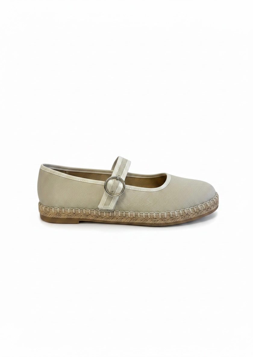 Flats tipo bailarina espadrille beige con correa TOSCANA – DALALI